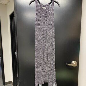 Anne AK Klein Maxi Sleeve Dress BlackWhite Geometric Pattern